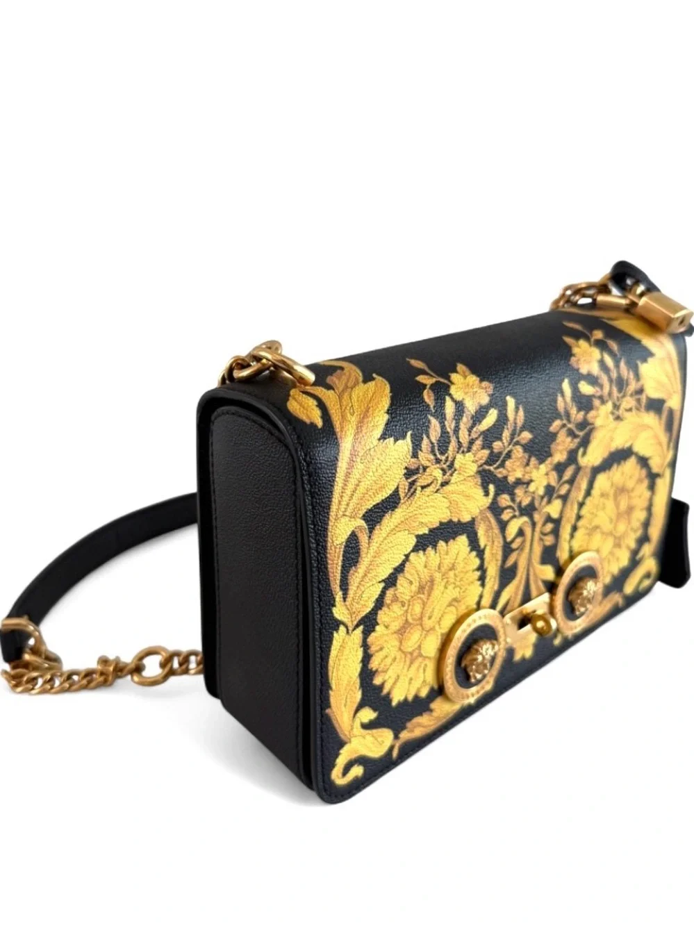 Versace Barocco Print Shoulder in Calf Leather. Excellent Condition